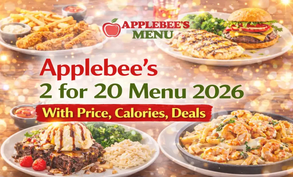Applebee's 2 for 20 Menu
