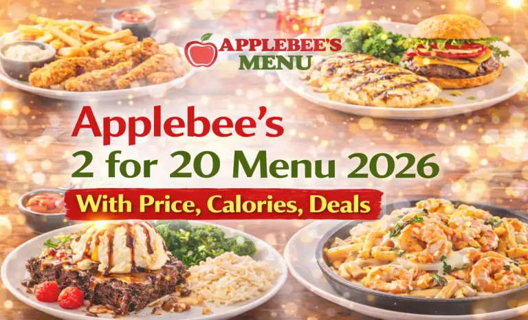 Applebee's 2 for 20 Menu